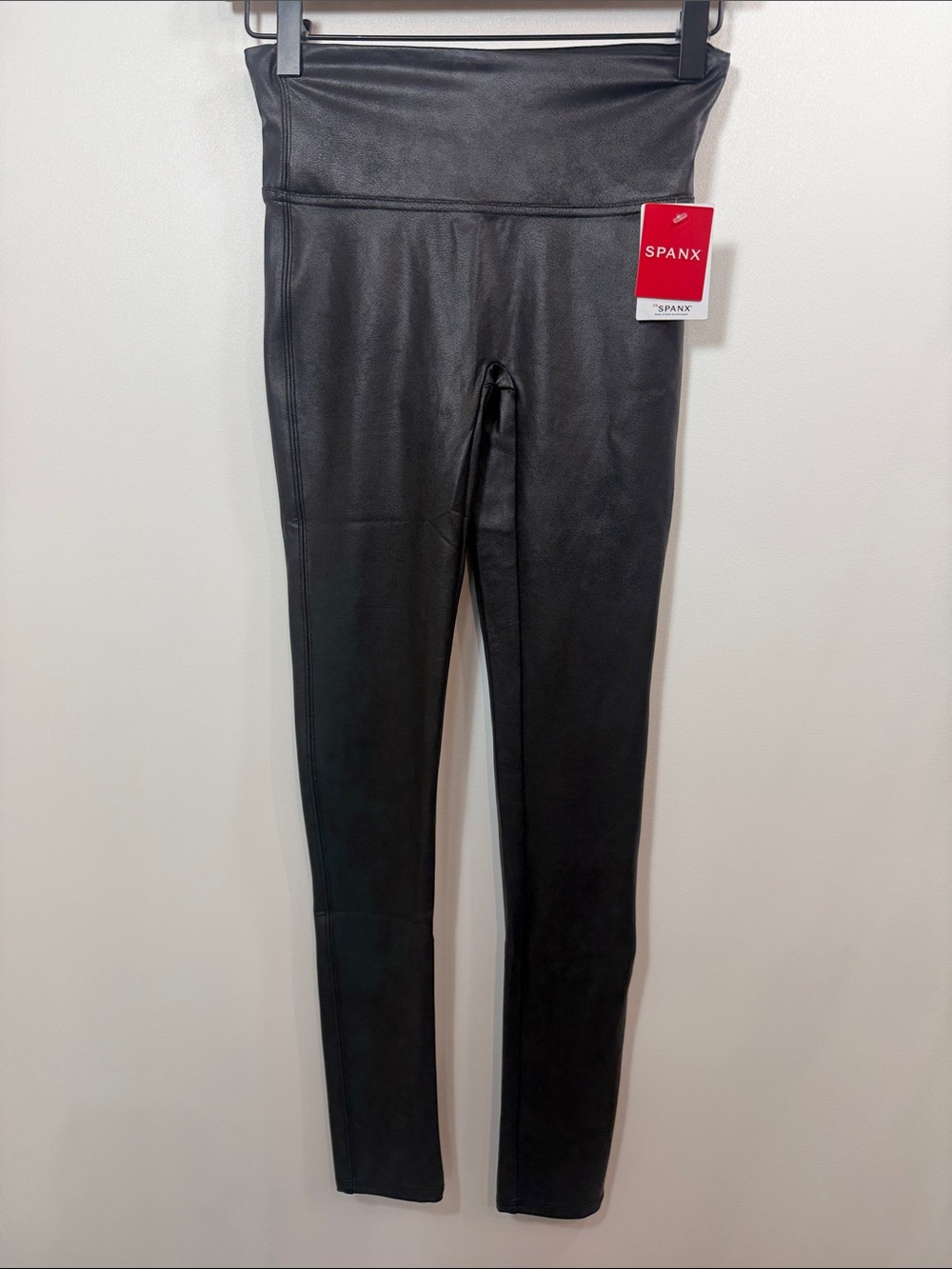 SPANX faux leather leggings black size small. NWT.